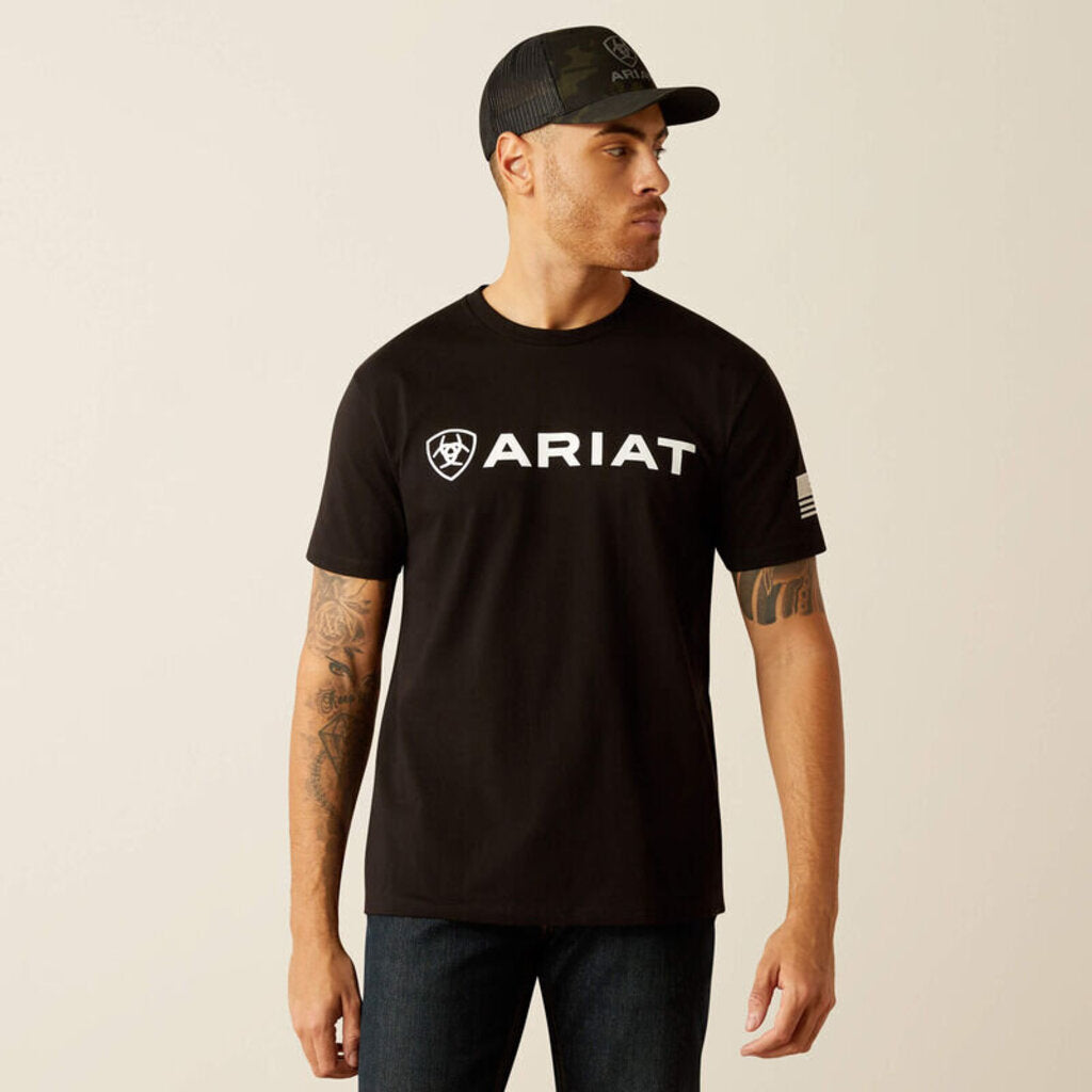 10054197 MEN'S ARIAT SHIELD FLAG SS T-SHIRT