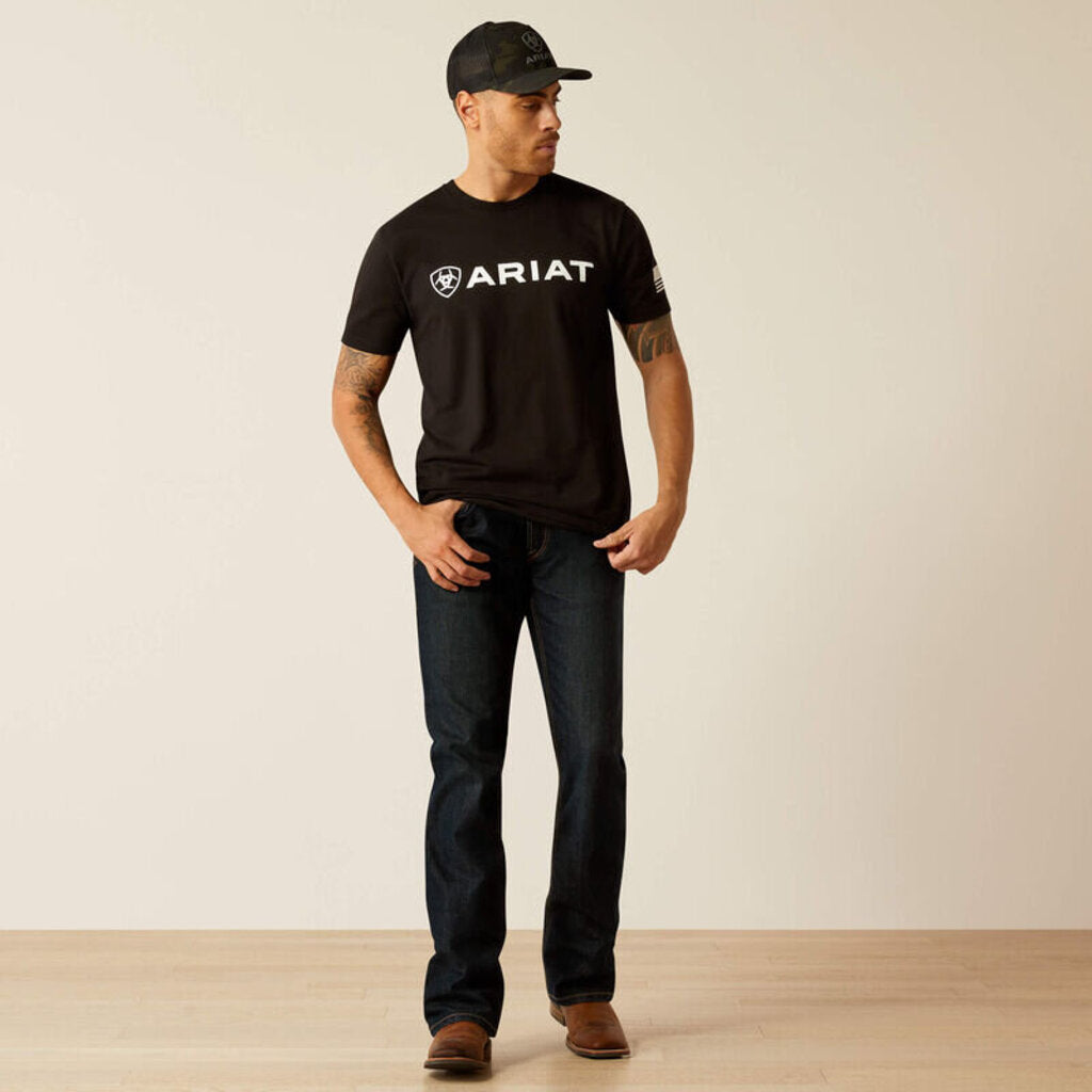 10054197 MEN'S ARIAT SHIELD FLAG SS T-SHIRT