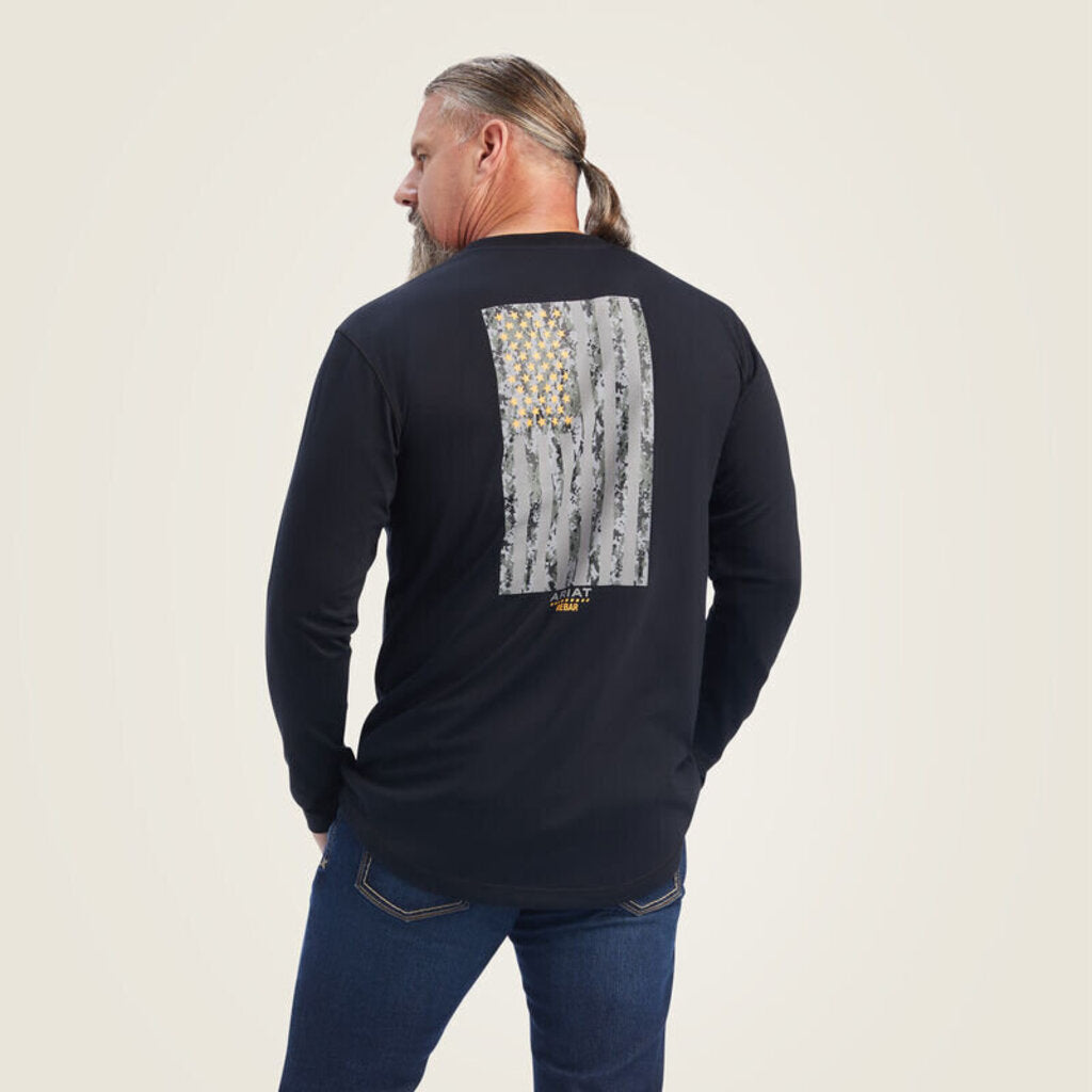 10041424 REBAR WORKMAN REFLECTIVE FLAG LS TSHIRT