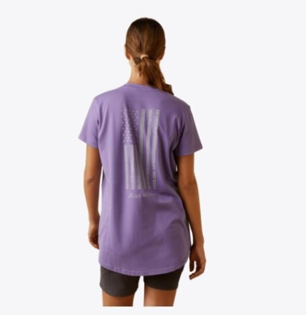 10043846 Women's Rebar Cotton Strong American Flag Graphic T-Shirt