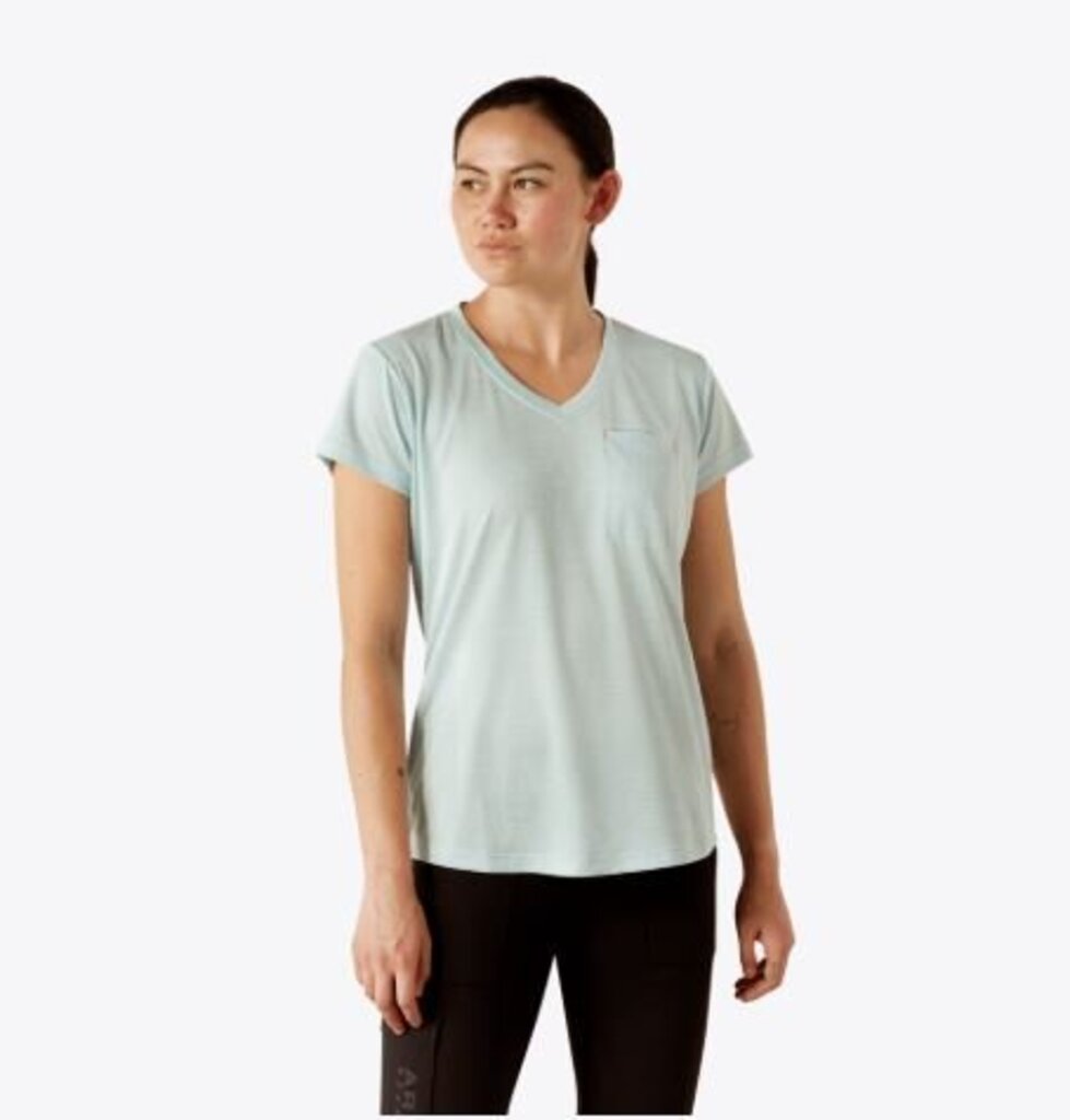 10054435 Womens Rebar Evolution Work Hard V-Neck T-Shirt