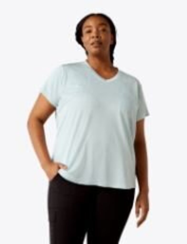 10054435 Womens Rebar Evolution Work Hard V-Neck T-Shirt