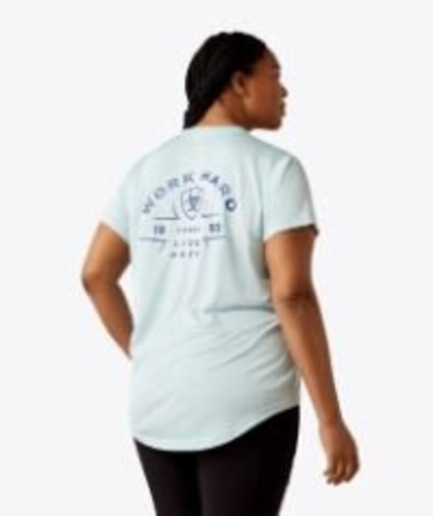 10054435 Womens Rebar Evolution Work Hard V-Neck T-Shirt