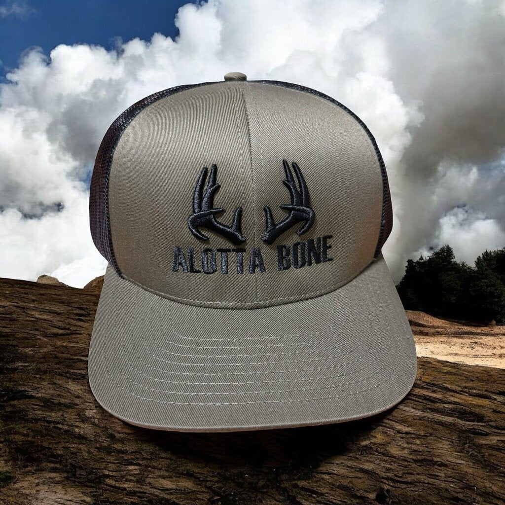 ALOTTA BONE EMBROIDERED ARMY GREEN HAT